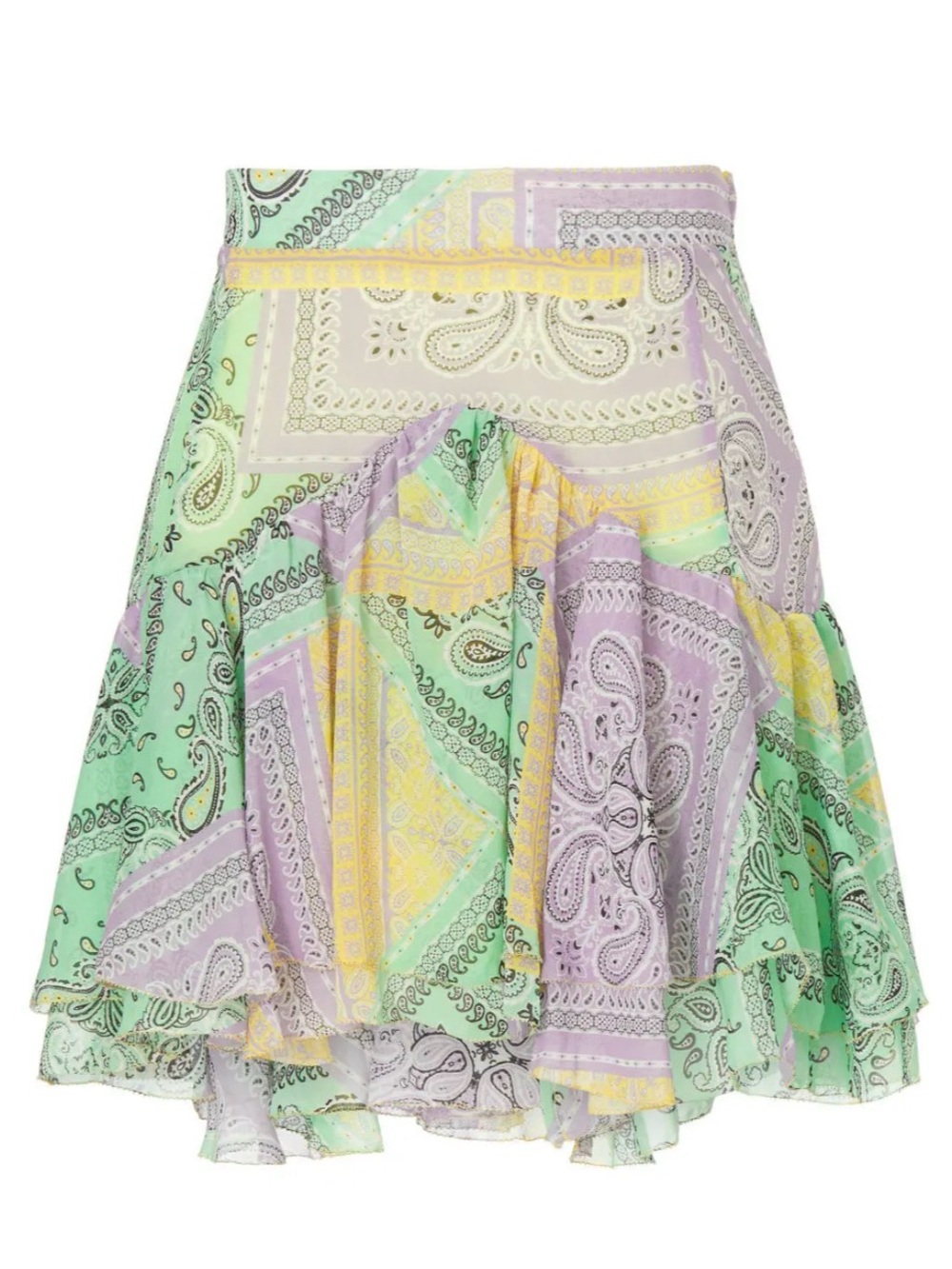 Le Superbe Trifecta Silk Mini Skirt in Bandana Paisley NWT $462 Retail